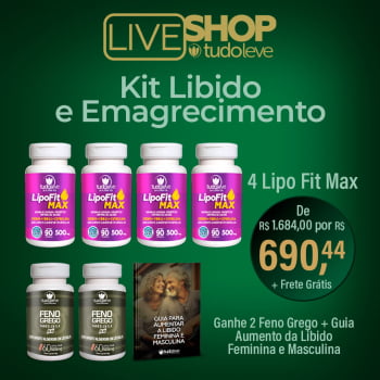  Kit 4 Lipo Fit Max 58% de Desconto + GANHA 2x Feno Grego + FRETE GRÁTIS